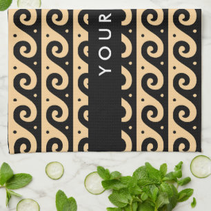 Griechischer Zeigerschlüssel, Wave Key, Braun, Ihr Geschirrtuch