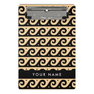 Griechischer Zeigerschlüssel, Wave Key, Braun, Ihr Mini Klemmbrett