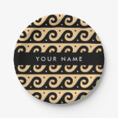 Griechischer Zeigerschlüssel, Wave Key, Braun, Ihr Pappteller (Vorderseite)