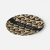 Griechischer Zeigerschlüssel, Wave Key, Braun, Ihr Pappteller (Schrägansicht)