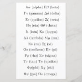 Griechisches Alphabet-Blatt (Bildung-Symbole) (Rückseite)