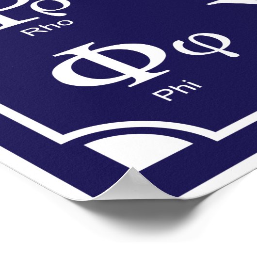 Griechisches Alphabet Blue Poster (Ecke)