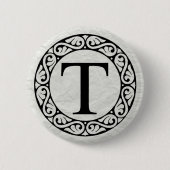 Griechisches Alphabet Brief Tau Button (Vorderseite)