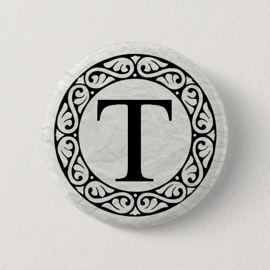 Griechisches Alphabet Brief Tau Button (Vorderseite)