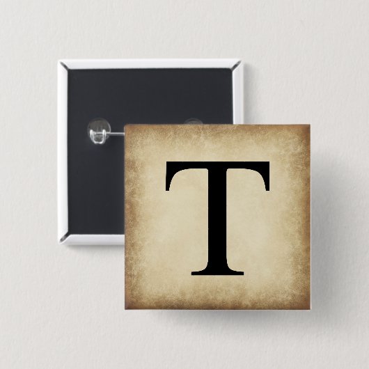 Griechisches Alphabet Brief Tau Button (Vorne & Hinten)