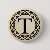 Griechisches Alphabet Brief Tau Button (Vorderseite)