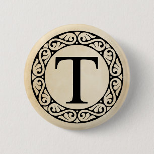 Griechisches Alphabet Brief Tau Button