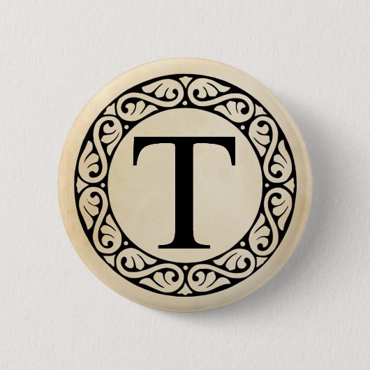 Griechisches Alphabet Brief Tau Button (Vorderseite)