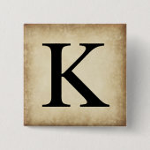 Griechisches Alphabet-Buchstabe-Kappa Button (Vorderseite)