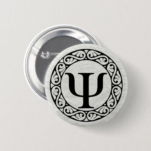 Griechisches Alphabet-Buchstabe P/in Button (Vorne & Hinten)