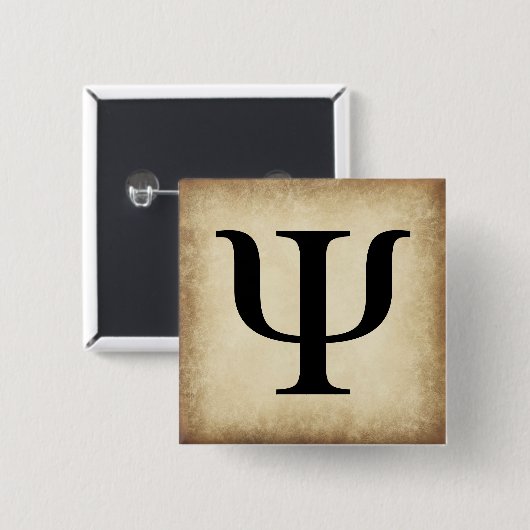 Griechisches Alphabet-Buchstabe P/in Button (Vorne & Hinten)