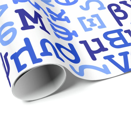 Griechisches Alphabet Geschenkpapier (Rolleneckpunkt)