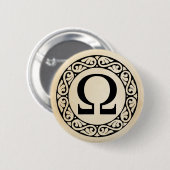 Griechisches Alphabet Letter Omega Button (Vorne & Hinten)