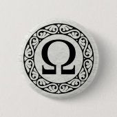 Griechisches Alphabet Letter Omega Button (Vorderseite)