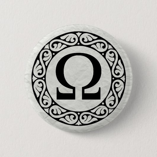 Griechisches Alphabet Letter Omega Button (Vorderseite)