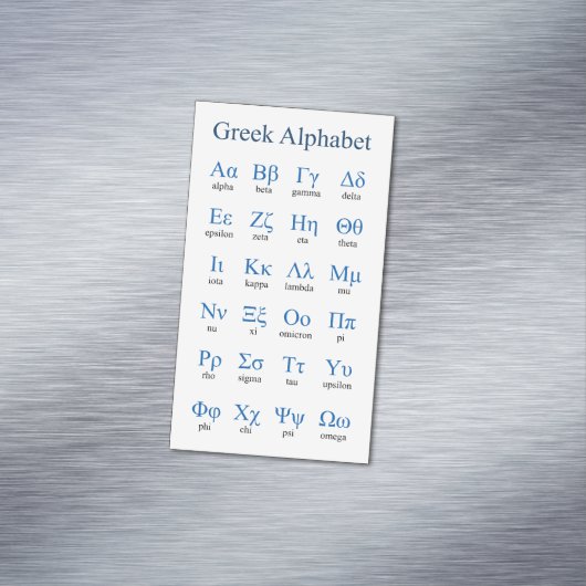 Griechisches Alphabet-Magnetkartenpaket mit 25 Magnetische Visitenkarte (Beispiel)