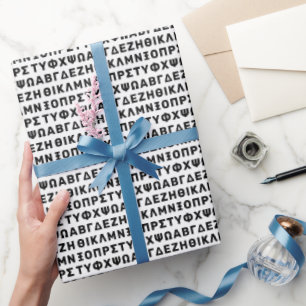 Griechisches Alphabet Muster: Minimalistische Typo Geschenkpapier