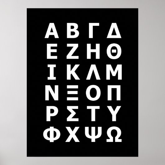 Griechisches Alphabet-Poster Poster (Vorne)