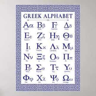 Griechisches Alphabet-Poster Poster