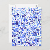 Griechisches Alphabet Postkarte (Vorne/Hinten)