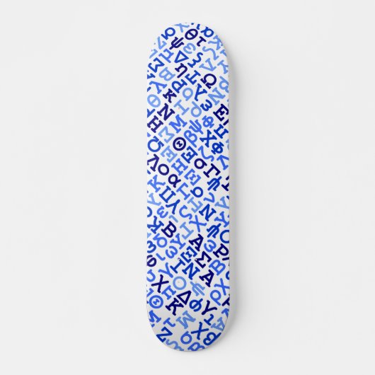Griechisches Alphabet Skateboard (Vorne)