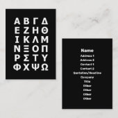 Griechisches Alphabet Visitenkarte (Vorne/Hinten)