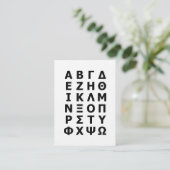 Griechisches Alphabet Visitenkarte (Stehend Vorderseite)