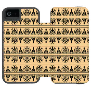 Griechisches Arabesken-Mittelmeer-Muster Braun Incipio Watson™ iPhone 5 Geldbörsen Hülle