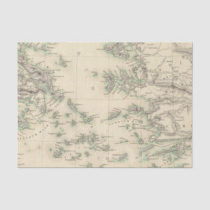 Griechisches Archipel, alt Seidenpapier