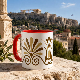Griechisches Athen Anpassbare Farben Fries Muster Tasse