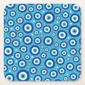 Griechisches Augapult mit goldenem Akzent Rechteckiger Pappuntersetzer (Vorderseite)