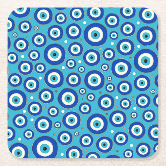 Griechisches Augapult mit goldenem Akzent Rechteckiger Pappuntersetzer (Vorderseite)