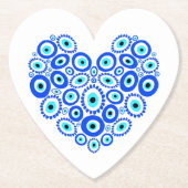 Griechisches Auge Liebe Herz Untersetzer (Vorderseite)