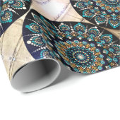 Griechisches Auge Mandala Wrapping Paper Geschenkpapier (Rolleneckpunkt)