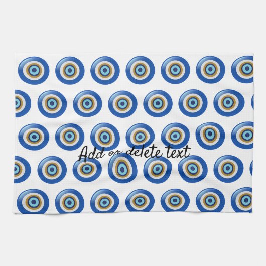 griechisches Augendesign nur noch Text hinzufügen Geschirrtuch (Horizontal)