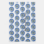 griechisches Augendesign nur noch Text hinzufügen Geschirrtuch (Vertikal)