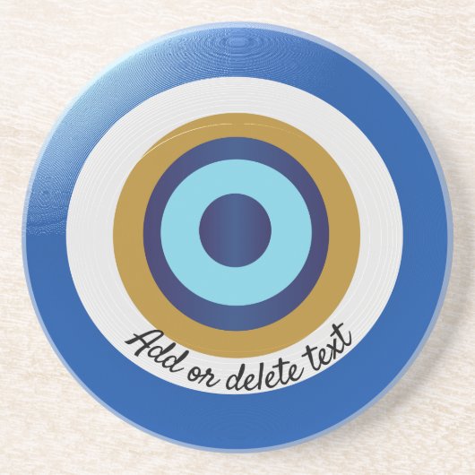 griechisches Augendesign nur noch Text hinzufügen Getränkeuntersetzer (Vorne)