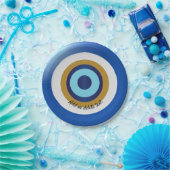 griechisches Augendesign nur noch Text hinzufügen Pappteller (Party)