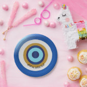 griechisches Augendesign nur noch Text hinzufügen Pappteller (Party)