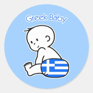 Griechisches Baby Runder Aufkleber
