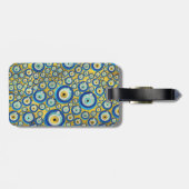 Griechisches blaues GlasBlicks-Amulett-Muster Gepäckanhänger (Rückseite horizontal)