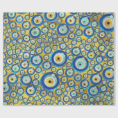 Griechisches blaues GlasBlicks-Amulett-Muster Geschenkpapier (Flach)