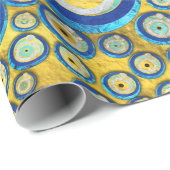 Griechisches blaues GlasBlicks-Amulett-Muster Geschenkpapier (Rolleneckpunkt)