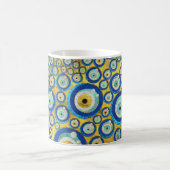Griechisches blaues GlasBlicks-Amulett-Muster Kaffeetasse (Mittel)