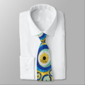 Griechisches blaues GlasBlicks-Amulett-Muster Krawatte (Gebunden)