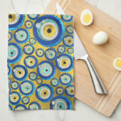 Griechisches blaues GlasBlicks-Amulett-Muster Küchentuch (Viertel Falte)