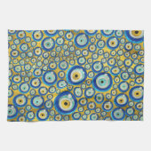Griechisches blaues GlasBlicks-Amulett-Muster Küchentuch (Horizontal)