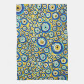 Griechisches blaues GlasBlicks-Amulett-Muster Küchentuch (Vertikal)