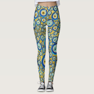 Griechisches blaues GlasBlicks-Amulett-Muster Leggings