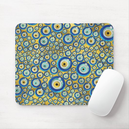 Griechisches blaues GlasBlicks-Amulett-Muster Mousepad (Mit Mouse)